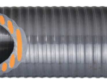 Mangueiras Industriais KC-L: Cinza Escuro com Espiral Laranja