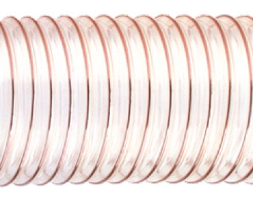 Mangueiras Industriais KPU-C: Transparente com Espiral em Aço Cobreado